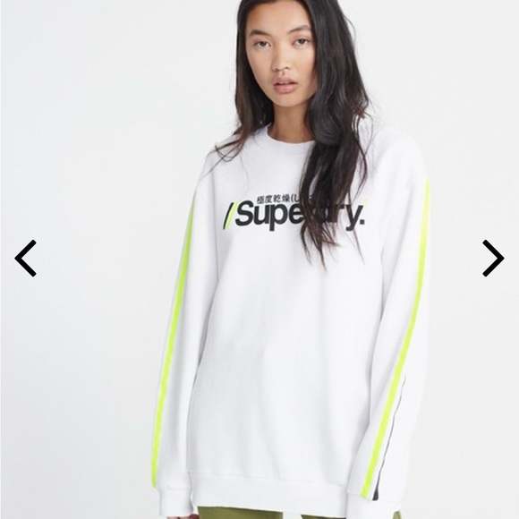 NWT Super dry sweatshirt crew neck for woman size US 4 white - Picture 1 of 10